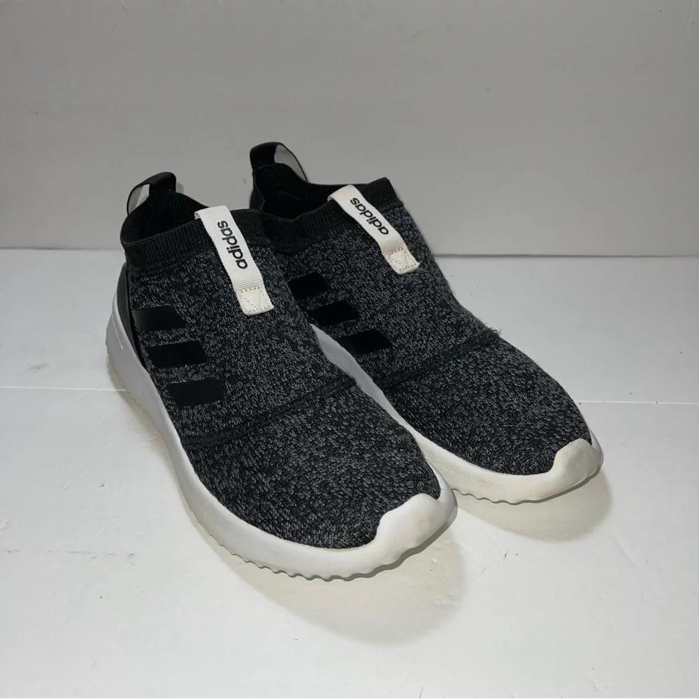 adidas Women's Slip-On Knit Sneakers in Black and White - Picture 8 of 8